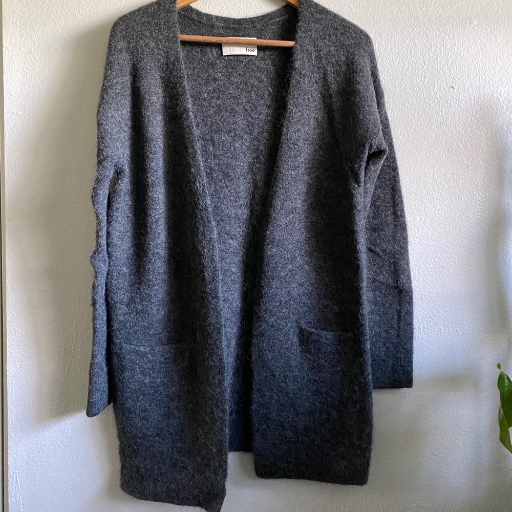 Aritzia Long Grey Cardigan Sweater